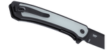 Columbia River Q Liner Lock Knife Black DLC Finish CPM-S35VN Stainless Steel Blade/Black Titanium with Natural (Jade) G10 Inlay Handle SKU CRKT 7077J