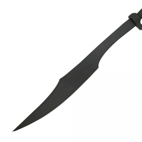 Medieval Warrior Fantasy Sword w/Leather Sheath Black 440 Stainless-Steel Blade/Leather Wrapped Handle 33.5