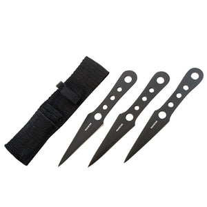 Set of 3 All Black Throwing Knives with Sheath SKU 475-S