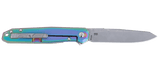Columbia River Facet Flipper Frame Lock Knife Acid Etched Damascus Blade/Iridescent Titanium Handle CRKT SKU K231TDP