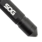 SOG Flint with Safety Whistle 4 Features in all Black Aluminum SKU SOG-FT1001-CP