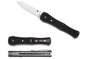 Spyderco Janisong Slide Lock Folding Knife Satin Finish CPM S30V Steel Blade/Black G10 Handle SKU C191GP