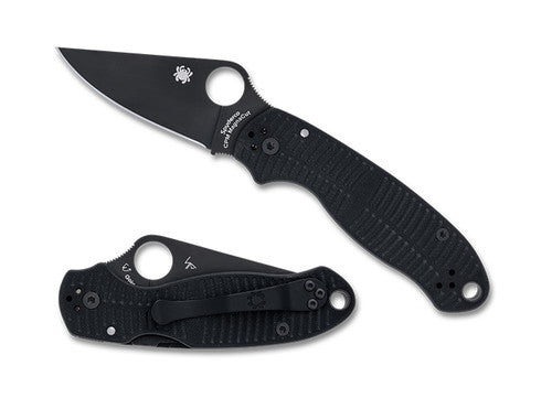 Spyderco Para 3 Salt Compression Lock Knife Black CPM-MagnaCut Steel Blade/Black G10 Handle SKU C223GMCBKP