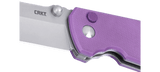 Columbia River Squid XM Button Lock Knife Stonewash D2 Tool Steel Blade/Violet G10 Handle SKU CRKT 2495P