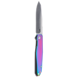 Columbia River Facet Frame Lock Knife 12C27 Satin Blade/Iridescent Stainless-Steel Handle CRKT SKU K230PXP