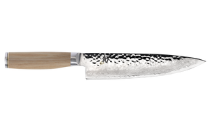 Shun Premier Blonde Chef's Knife 8" Hammered Damascus Blade/Blonde Pakkawood Handle SKU TDM0706W