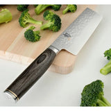 Shun Premier Nakiri Knife 5.5" VG-MAX Damascus Steel/Pakkawood Handle SKU TDM0742