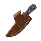 The Bone Edge 6" Handmade Full Tang Hunting Knife w/Leather Sheath Damascus Steel Blade/Red & Black Wood Handle SKU 14532