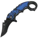The Bone Edge Spring Assist Dragon Karambit Folding Knife SKU 13245
