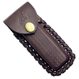 The Bone Edge Brown Leather Pocketknife Sheath w/Belt Loop 5" SKU P10