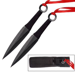 Naruto Ninja Kunai Throwing Knives 2-Piece 6" w/Sheath Carbon Steel SKU 5234