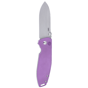 Columbia River Squid XM Button Lock Knife Stonewash D2 Tool Steel Blade/Violet G10 Handle SKU CRKT 2495P