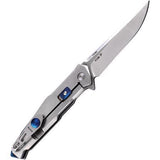 Ruike Beta Plus Frame Lock Knife 14C28N Stainless-Steel Blade/Stonewash 3Cr14N SS Handle SKU RKEP108SF