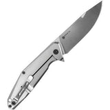Ruike D191 Frame Lock Knife Stonewash 8Cr13MoV Stainless Blade/Black G10 Handle SKU RKED191B