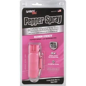 Sabre ORMD Quick Release Keyring Pepper Spray Hardcase Pink SKU SA10542