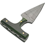 Damascus Push Dagger Green Micarta SKU DM-1317GN