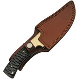 Damascus Brass Guard & Black Micarta Hunting Knife comes with Sheath SKU DM-1308