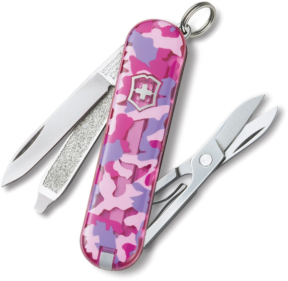 Victorinox Swiss Army Classic Multi-Tool Pink Camo SKU VN06223T5R2X3