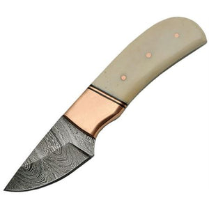 Damascus Copper Fixed Blade Skinner Knife comes with Sheath SKU DM-1146CP