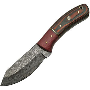 Damascus Burgundy Fixed Blade Skinner Knife comes with Sheath SKU DM-1139