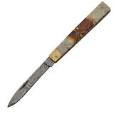 Hand-Made Doctors Damascus Steel Pen Blade Knife with Stag Bone Handle SKU HM-0001BO