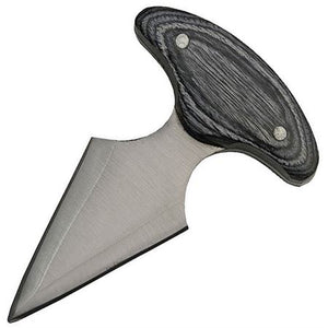 Full Tang Triangular Push Dagger w/Leather Sheath 3.5" Overall Satin Finish Stainless-Steel Blade/Black Pakkawood Handle SKU: 203091-BK