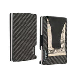 Carbon Fiber Texture RFID blocking Minimalist Slim Aluminum Wallets