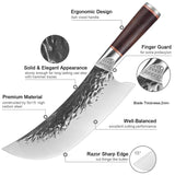 8 inch High Carbon Steel Butcher Knife With Sheath