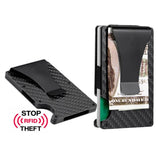 Carbon Fiber Texture RFID blocking Minimalist Slim Aluminum Wallets