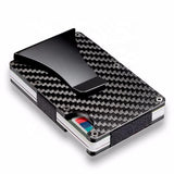 Carbon Fiber Texture RFID blocking Minimalist Slim Aluminum Wallets