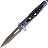 Defcon Jungle Series Stilleto Framelock Damascus + Titanium Handle SKU TF4392-2