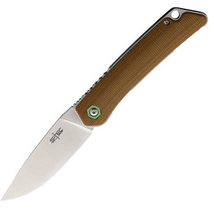 S-TEC Sandvik Stainless Steel Folding Knife w/ G10 HDL SKU TS501BR