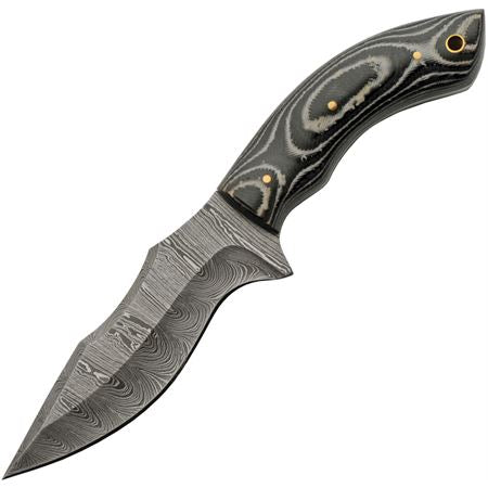 Damascus Charcoal Micarta Drop Point Hunting Knife comes with Sheath SKU DM-1307