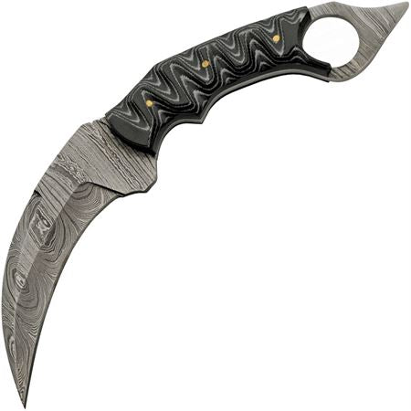 Damascus Charcoal Micarta Karambit Knife comes with Sheath SKU DM-1318