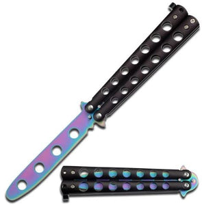 BladesUSA Butterfly Training Knife Rainbow SKU YC-306RB