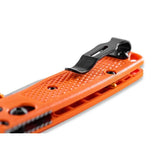 Benchmade Mini Bugout Axis Folding Knife Drop Point CPM-S30V Steel Blade/Orange Grivory Handle Knife SKU 533