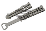 Butterfly Style Bottle Opener 8.5" Overall Stainless-Steel Bottle Opener/Silver Titanium Finished Handle SKU: 211522-SL