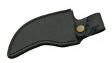 Short Full Tang Skinner Knife w/Leather Sheath 5.75" Overall Stainless-Steel Blade/Black ABS Handle SKU: 202989-BK