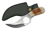 Short Full Tang Skinner Knife w/Leather Sheath Stainless-Steel Blade/Bone Handle SKU 202989-BOSKU: 202989-BO