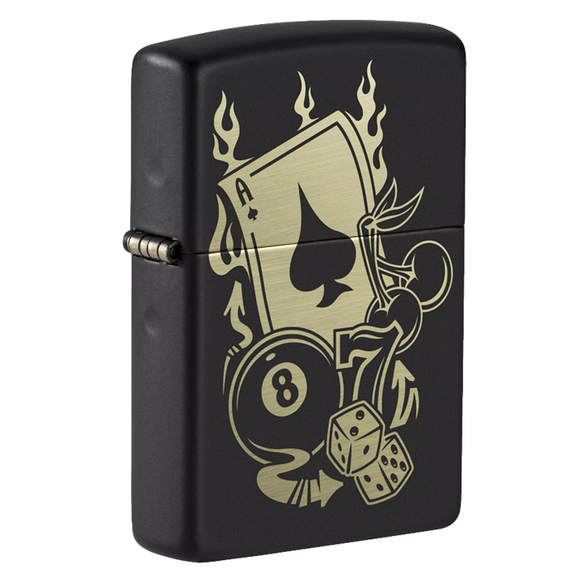 Zippo Gambling Black Matte SKU 855088