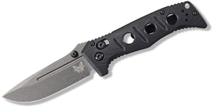 Benchmade Mini Adamas AXIS Lock Knife Gray CPM-CruWear Tool Steel Blade/Black G10 Handle   SKU 273GY-1