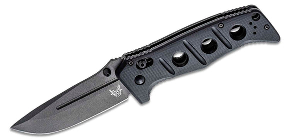 Benchmade Adamas AXIS Lock Knife w/Sheath Gray CPM-CruWear Tool Steel Blade/Black G10 Handle SKU 275GY-1