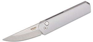 Boker Burnley Kwaiken Compact Automatic Knife Gray Aluminum SKU 01BO253