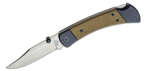 Buck 110 Hunter Sport Lockback Knife Green Canvas Micarta SKU 0110GRS5-B