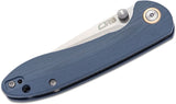 CJRB Cutlery Small Feldspar Folding Knife 3" D2 Stonewashed Drop Point Blade, Contoured CNC Machined Gray G10 Handles SKU J1912SGYC