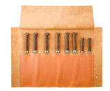 Brown Leather 8 pieces Knife Roll