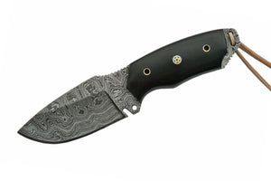 Damascus Buffalo Horn Knife comes with Sheath SKU DM-1128HN