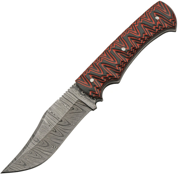 Damascus Magma Micarta Hunter Knife comes with Sheath SKU DM-1326