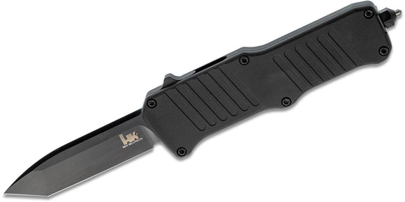 Hogue HK Mini Incursion OTF Automatic Tanto Knife Black Aluminum SKU 54046