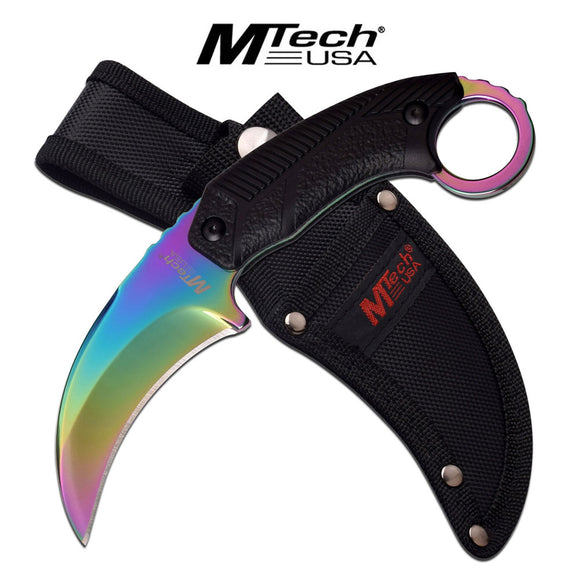 MTECH USA MT-20-78RB FIXED BLADE KARAMBIT KNIFE 8''